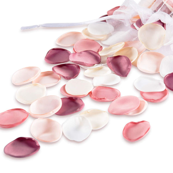 Miracliy 300pcs Artificial Flowers Silk Rose Petals Flower Girl Scatter Petals for Aisle Centerpieces Table Confetti Party Favors Home Wedding Decorations