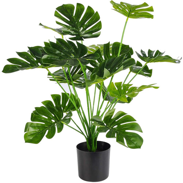 Miracliy Miracliy 28'' Fake Plants Large Artificial  Monstera Plants  Indoor Tall for Room Home Bathroom Farmhouse Outdoor Decor
