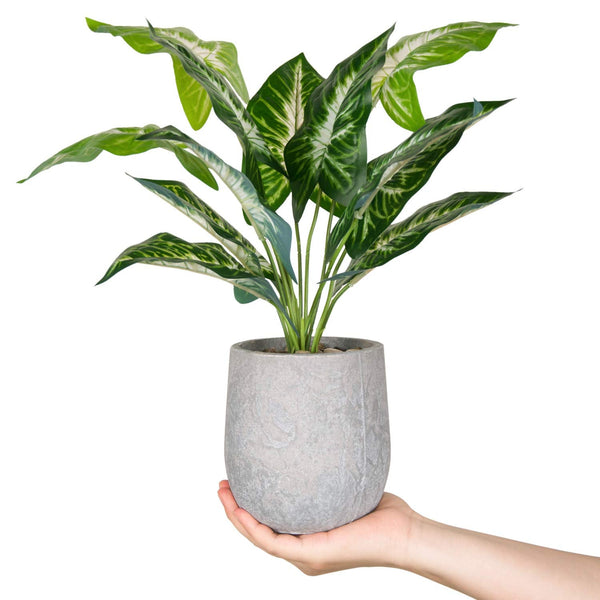 Miracliy 16'' Fake Plants Artificial Potted Greenery Faux Plants for Office Desk Home Bathroom Decor