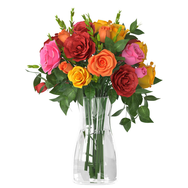 Miracliy Glass Flower Vase Clear Vase for Flowers Bouquet Decorative Vase for Home Decor, Centerpiece, Gift (4.5¡Á8 Inch, Clear)