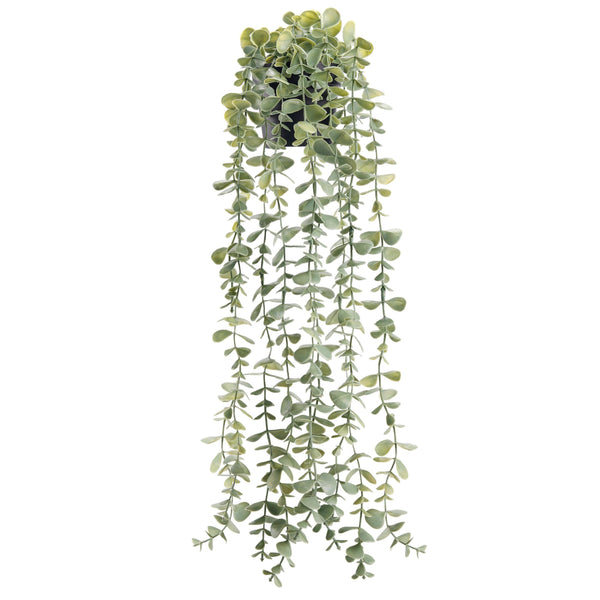 Miracliy 1Pcs Fake Plants Hanging Artificial Decor Faux Potted Eucalyptus Plants for Boho Bathroom Home Wall Shelf Bookcase Decor Indoor