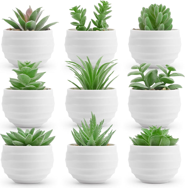 Miracliy 9 Pack Fake Plants Small Realistic Succulents Plants Artificial for Home Room Decor Indoor